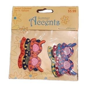 SUN GLASSES Patches Embroidered/Iron/Sew/Stitch/Glue On SET OF SEVEN Fashion Fun
